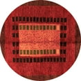 thumbnail image 1 of Ahgly Company Indoor Round Oriental Orange Modern Area Rugs, 3' Round, 1 of 4