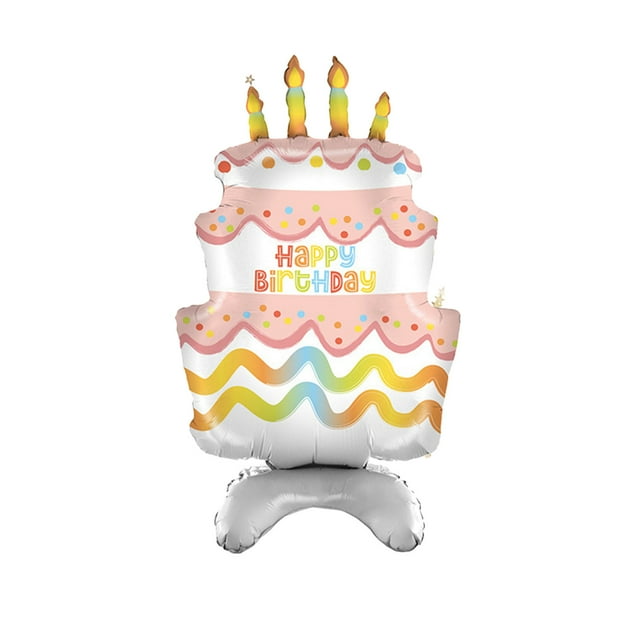 CSChome Aluminum Foil Balloon Birthday Party Balloons: DIY Scene Layout, Various Styles, Birthday Cake Inflatable Toy, Decoration, Creative Inflatable Cartoon