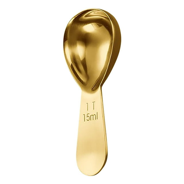 EGNMCR Measuring Spoons Serving Spoons 15mL Stainless Steel Color Contrast Thickened Coffee Spoon With Graduated Measuring Spoon Measuring spoon