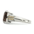 thumbnail image 3 of Shey Couture Sterling Silver with 14K Accent Antiqued Cushion Smoky Quartz and Diamond Ring QTC95, 3 of 4