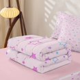 thumbnail image 6 of Manfei Minimalist Stars Zipper Queen Comforter Set with Fitted Sheet and 2 Pillowcases,Cute Cartoon Heart Zipper Bedding Set,White Pink,Pink Reversible,4pcs, 6 of 8