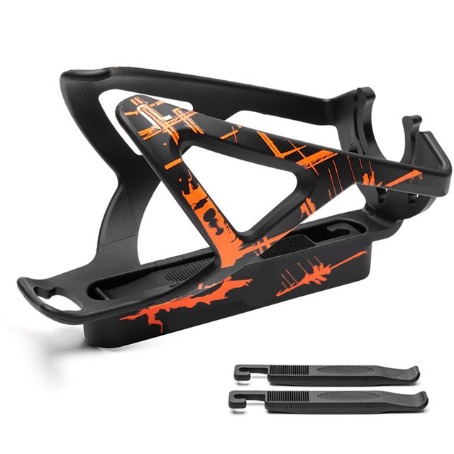 Multifunctional Bike Water Bottle Cage Plastic Water Drink Holder Rack Outdoor Bottle Holder Cages with Two Tire Levers