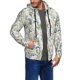 thumbnail image 2 of Kdxio Wisteria Flower Print Men Hoodies Casual Hoodies for Men with Zip Pockets Full Zip Long Sleeve Sweatshirt Sports Hooded Jacket-Medium, 2 of 5