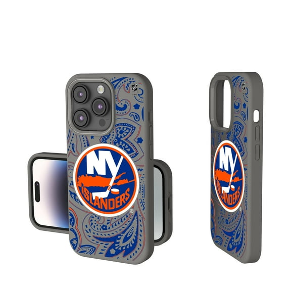 Keyscaper Gray New York Islanders Paisley Soft Touch iPhone Case