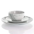 thumbnail image 2 of Elama Fine Marble 16 Piece Stoneware Dinnerware Set in Black and White, 2 of 5