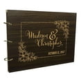 thumbnail image 1 of Custom Rustic Wedding Guest Book Personalized Wooden Floral Engraved Bride & Groom Photo Albums, 1 of 2