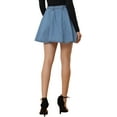 thumbnail image 3 of INSPIRE CHIC Women's Summer High Waist A-Line Mini Denim Skirt with Belt XS Light Blue, 3 of 6