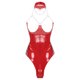 thumbnail image 3 of Body Sexy erótico con copa abierta para mujer, lencería de charol WetLook, cadena de Metal, Catsuit con cuello Halter y cremallera, ropa de dormir con entrepierna abierta, 3 of 5