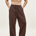 thumbnail image 6 of Trousers Pants for Men Drawstring Waist Wide-Leg Loose-Fitting Long Pants Sports Pants With Pockets for Any Occasion, 6 of 7