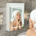 thumbnail image 3 of Hironpal LED Medicine Cabinet with Mirror,24" x 30 " Lighted Bathroom Mirror Cabinet with Defogger,Dimmer, White, 3 of 8
