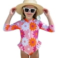 thumbnail image 3 of Bovxnpu Girls One Piece Swimsuit Girls' Graphic Long Sleeve Sun Protection Swimwear (Girl's or Girl's Plus), 3 of 8
