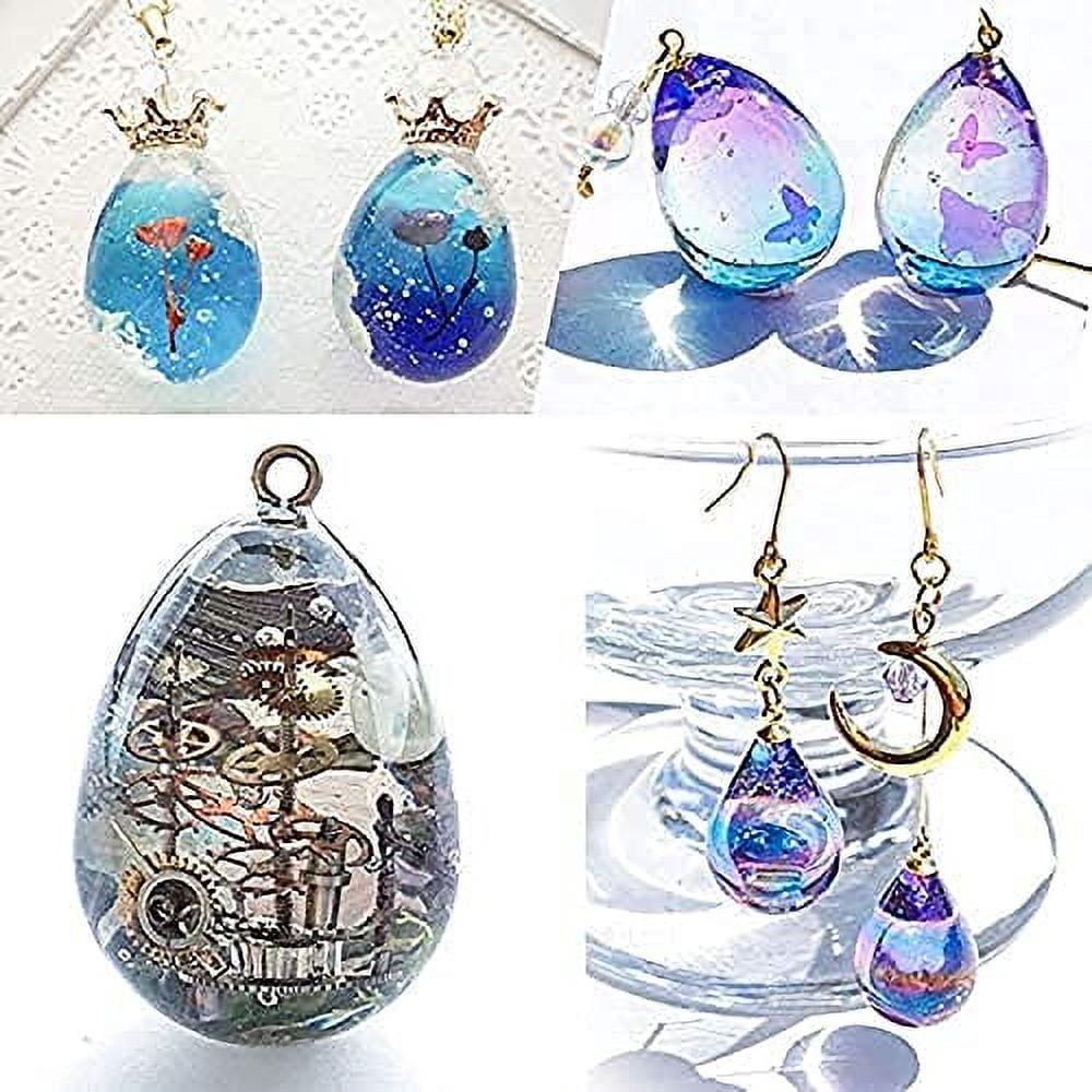 Lamp Included UV Resin- 3X100ML Upgrate Hard Type Crystal Clear UV Resin, Clear Adhesive Glue for Jewelry Earrings Necklace Bracelet Making Craft Decoration+Mini Lamp