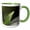 Green/White, variant on 3drose, a Macro Portrait Photograph of a Green Anole Lizard., 15oz Two-tone Green Mug