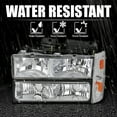 thumbnail image 6 of Spec-D Tuning Chrome Headlights + Bumper Lights + Corner Lights Compatible with 1988-1993 Chevy C10 Pickup C/K 1500 2500 3500 Silverado Sierra, Left + Right Pair Headlamps Assembly, 6 of 6