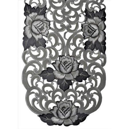 

Sinobrite H9224-15x54 15 x 54 in. Gunmetal Cutout Rose Table Runner