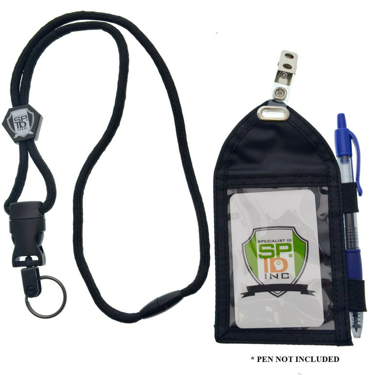 Ultimate Nylon Badge Holder with Pen Loop Key Ring and Heavy Duty