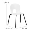 thumbnail image 3 of Bowery Hill Metal/Plastic Designer Stacking Chair in White/Black, 3 of 6