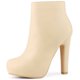 thumbnail image 1 of Botines Plataforma Talón Grueso Botas Del Tobillo Para Mujer Beige 41 Allegra K, 1 of 6