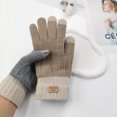 thumbnail image 1 of Guantes de pantalla táctil de punto de felpa para otoño e invierno, cálidos para mujer, para montar al aire libre, anticongelante, forro polar, grueso, coreano, lindo, 1 of 6