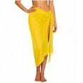 thumbnail image 2 of qelini Swimsuit Cover up for Women Sheer Chiffon Sheer Sarong Cover Up Solid Color Beach Vacation Swimsuit Cover Up, 2 of 5