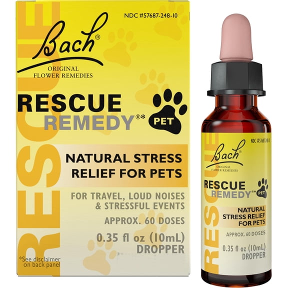 Bach Rescue REMEDY PETS | Alivio natural para mascotas, Gotero, 0,35 fl oz (10 ml)