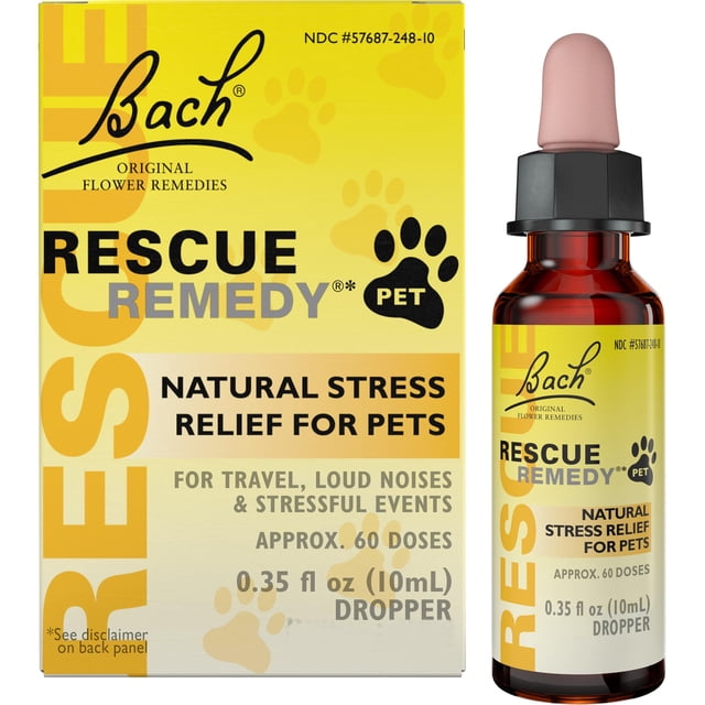 Bach Rescue REMEDY PETS | Alivio natural para mascotas, Gotero, 0,35 fl oz (10 ml)