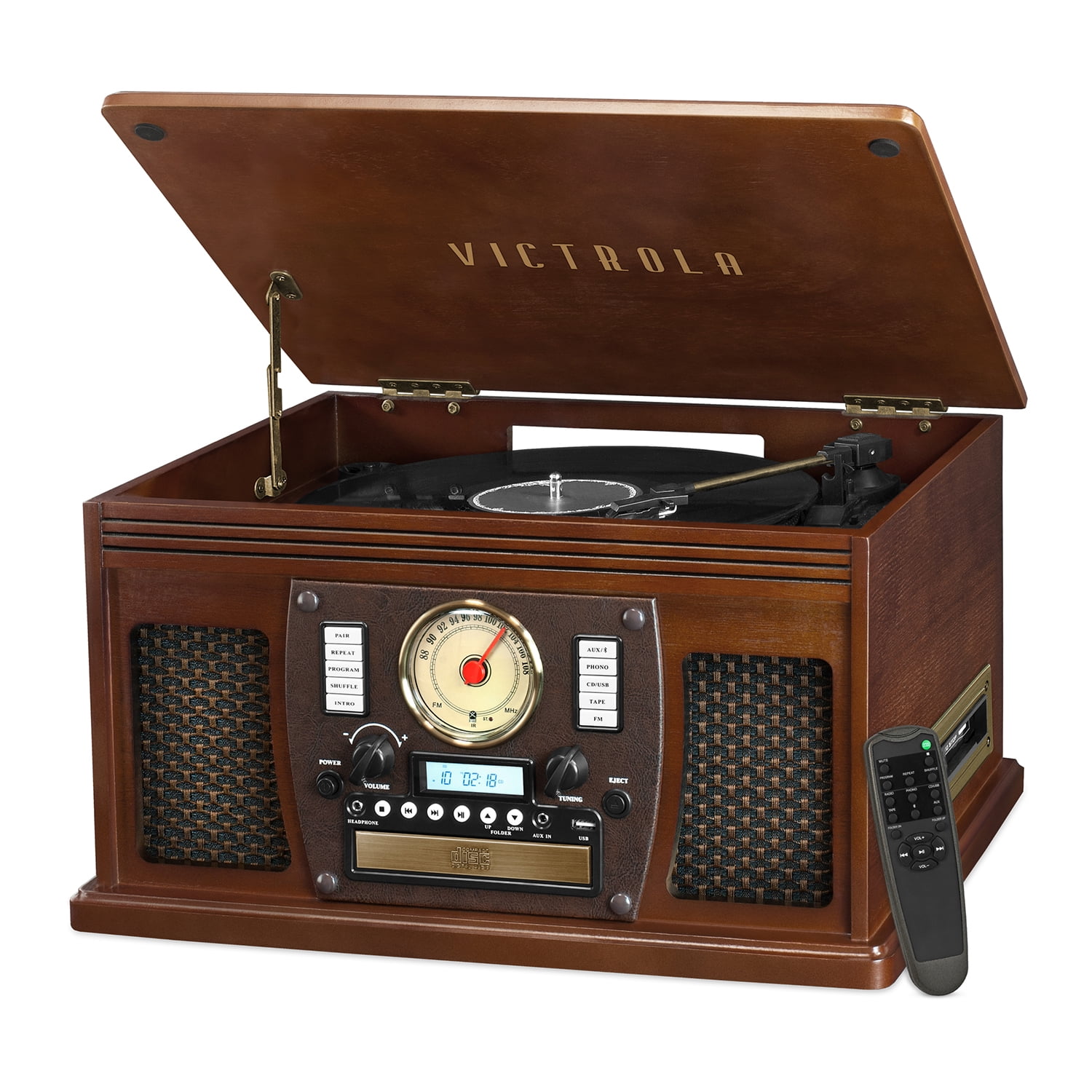 victrola modern design 50 watt record player with bluetooth and 3 speed turntable