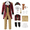 Red, variant on Alaiyaky George Costume Historical Halloween Costume Musical Uniform with Jacket, Pants, Hat, Ascot, Gloves, Wig, Bow Tie for Halloween DressUp Party