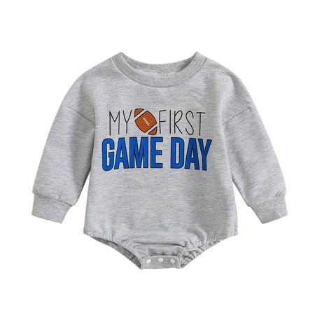

Vuygyu Boys Girls Long Sleeve Rugby Football Letter Prints Pullover Romper Bodysuits for Baby 4 Baby Boy Suit Western Baby Clothes New Baby Boy Clothes Baby Suits for Boys New Baby Boy Loved Baby