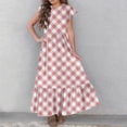 thumbnail image 4 of Girls Dress Sleeve Striped Pleated Casual Swing Dresses with Pockets for Kids 6-12 Years, 4 of 7