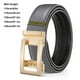 thumbnail image 4 of Cinturón de cuero sin agujero para mujer | Cinturón de trinquete automático para mujer y hombre | Ajustable a doble cara de 1,38 pulgadas de ancho | Hebilla de aleación de oro | Negro Azul | Traje, 4 of 8