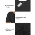 thumbnail image 4 of 4XL Womens Plus Size Tops Fashion Short Sleeve Shirts Flowy Solid Color Blouses Elegant Casual Crew Neck Tunics Black, 4 of 6