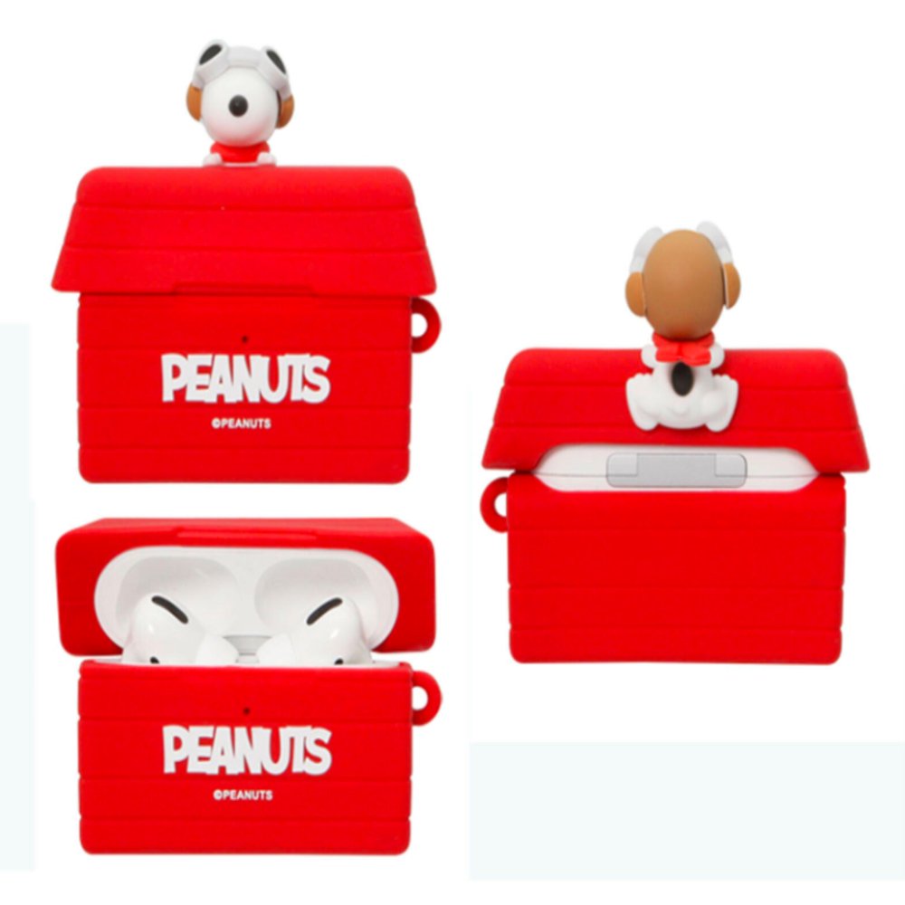Peanuts Snoopy Figure Protective Rubber Cover Case for Apple Airpods