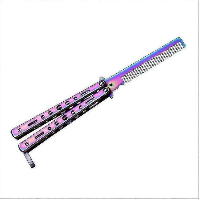 Butterfly Kamm-faltbarer Taschenkamm Edelstahl Springmesser Frhlings Taschen L Haar Kamm Faltbare Hairstyling Brste Falten Praxis Training Schmetterli