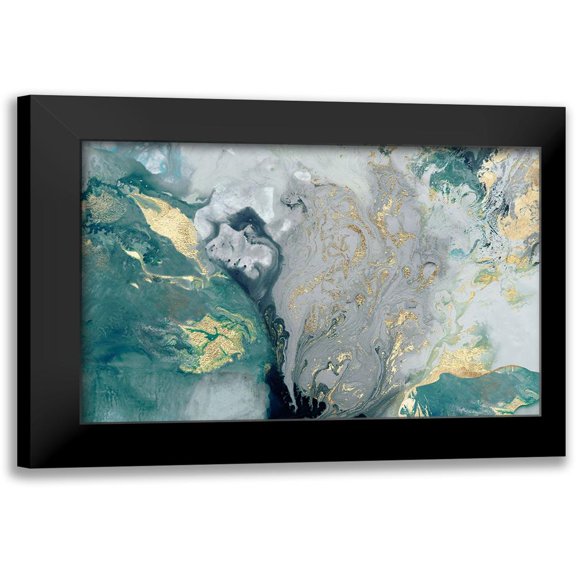 PI Studio 14x11 Black Modern Framed Museum Art Print Titled - Ocean Splash I