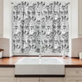 thumbnail image 2 of Ambesonne Dog Lover Kitchen Curtains, Terrier and Pug, 55"x39", Black White, 2 of 3