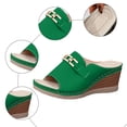 thumbnail image 5 of Rokment Orthopedic Wedges Slip on Dressy Sandals for Women Ladies 2026 Summer Trendy Casual Leather Arch Support Platform Heeled Dress Slides Business Office Work Green Size 9.5, 5 of 7