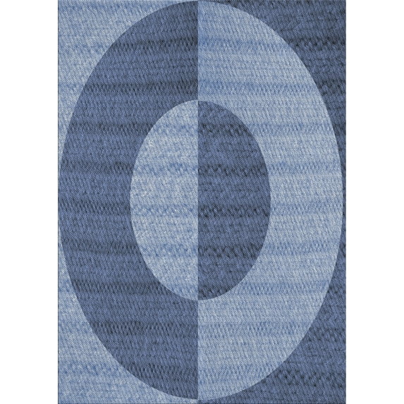 Ahgly Company Machine Washable Indoor Rectangle Transitional Blue Jay Blue Area Rugs, 5' x 7'