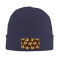 thumbnail image 2 of ZICANCN Fall Leaf Autumn Foliage Golden Knit Beanie Hat, Winter Cap Soft Warm Classic Hats for Men Women, Navy Blue, 2 of 8