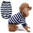 thumbnail image 4 of kiskick Pet Vest 2-Legged Threaded Closure High Elasticity Anti-fade Windproof Warm-keeping Striped Pattern Fall Winter Pet Apparel for Outdoor, 4 of 8