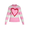 thumbnail image 5 of 99 Jane Street Women’s and Women's Plus Striped Sweater with Heart Design, Sizes XS-4X, 5 of 6