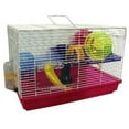 thumbnail image 2 of H1812 Clear Plastic Dwarf Hamster, Mice Cage with Color Accessories, Pink, 2 of 2