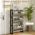 thumbnail image 4 of HOMCOM Shoe Cabinet with 3 Flip Drawer Cabinet, Walnut, 4 of 10