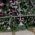 thumbnail image 4 of Adjustable Garden Leaf Rake Adjustable Garden Leaf Rake Alloy Telescopic Hoe Grass Tool Multi Toothed Metal Rake For Deciduous  Grass Of Lawn And Yard, 4 of 7