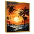 thumbnail image 2 of Designart "Tranquil Sunset In Tangerine Twilight In The Tropics" Palms & Palm Trees Floater Framed Canvas Wall Art, 2 of 5