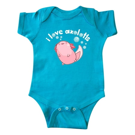 

Inktastic I Love Axolotls with Bubbles Gift Baby Boy or Baby Girl Bodysuit