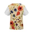 thumbnail image 4 of Camiseta Blusas elegantes con cuello en V para mujer Camisetas casuales de encaje Top básico suelto (Amarillo M) Ygjytge Amarillo T M para Mujer, 4 of 8