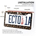 thumbnail image 4 of Halloween Pumpkin License Plate Frame - 2 Pack Universal Stainless Steel License Plate Holder with Screws & Chrome Caps, 2 Holes Car License Plate Cover for US Vehicles Decorative, 4 of 7
