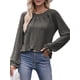thumbnail image 2 of Camisas de Larga para Mujer, Moda Otoño 2025, Blusas Elegantes e Informales, Blusas Tipo Túnica Plisadas con Cuello Redondo. Gris Oscuro S, 2 of 10