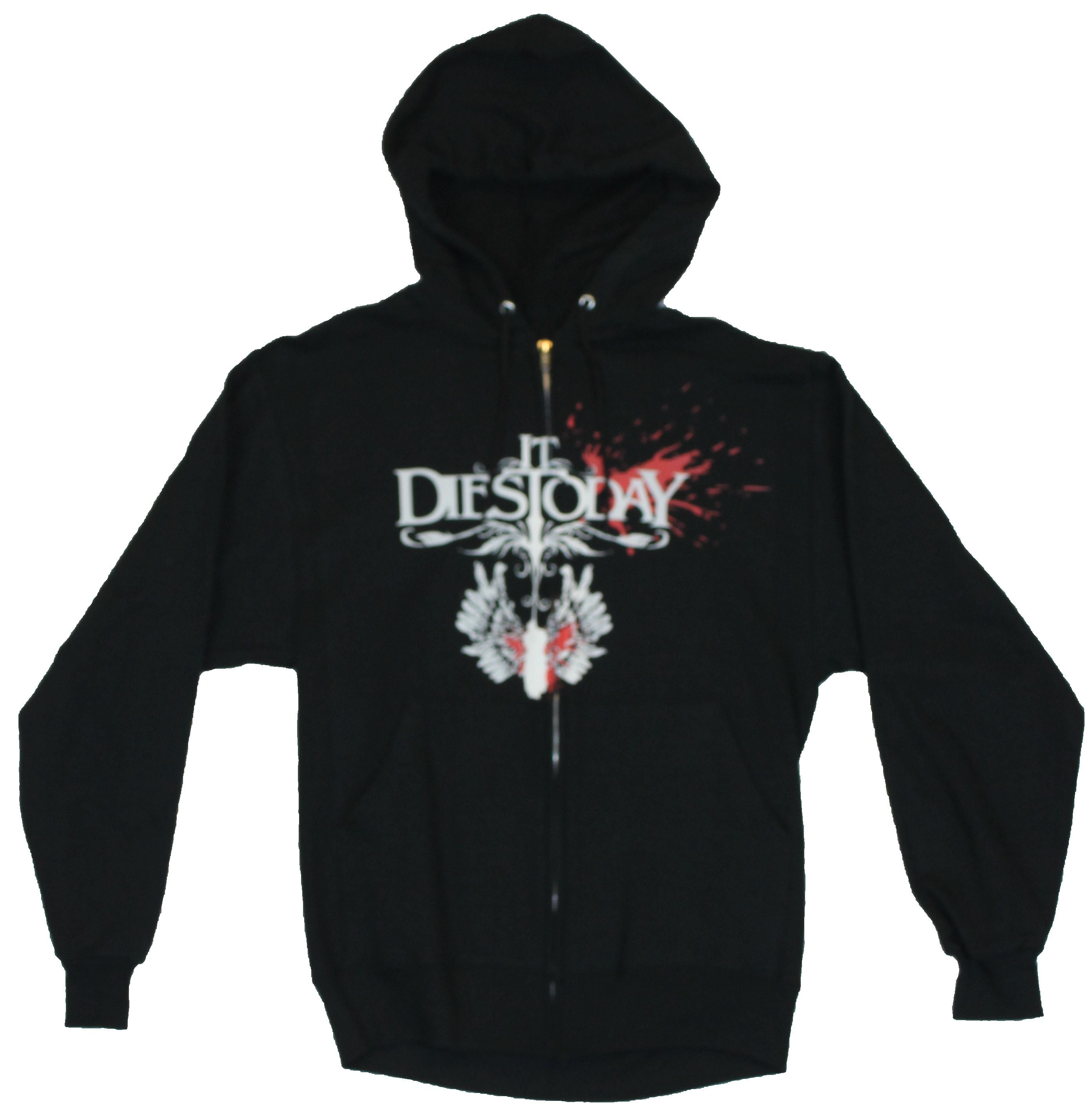 black hoodie with blood